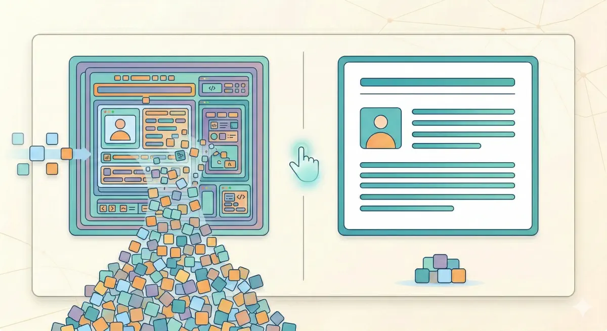 RAG chunking pipeline showing how HTML boilerplate pollutes chunks and reduces retrieval precision