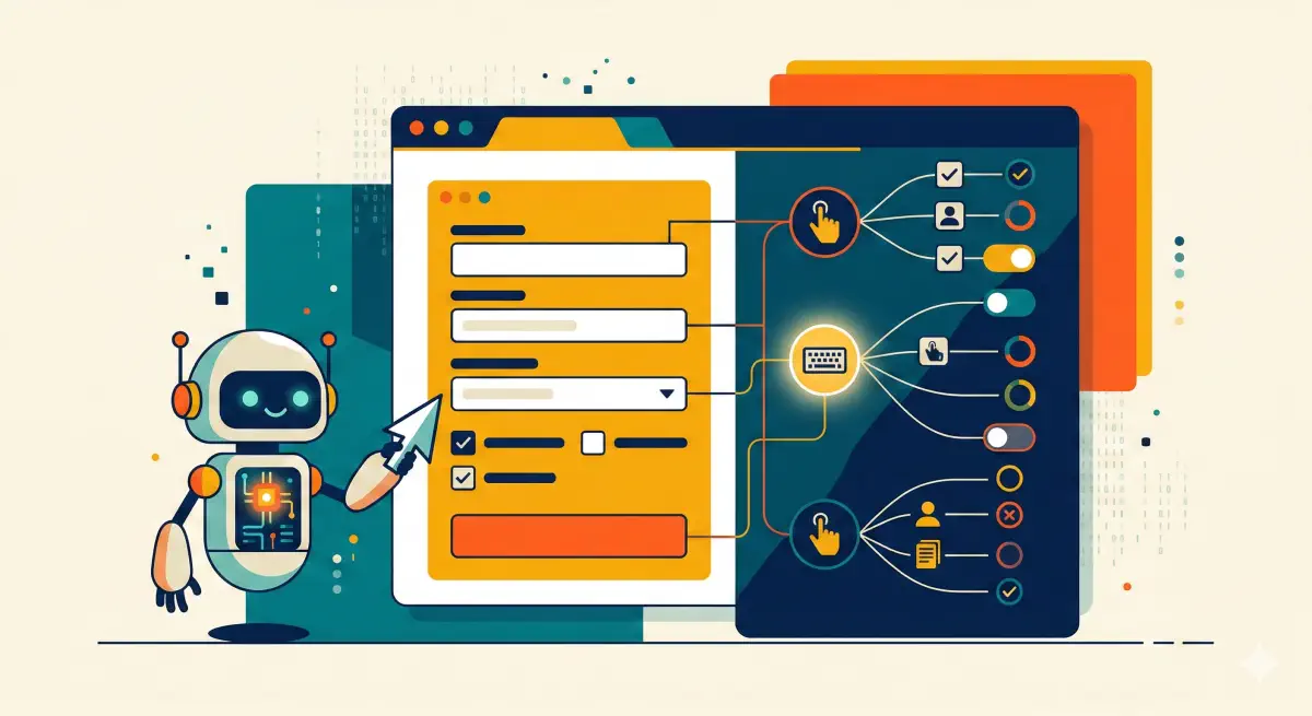 An AI browser agent selecting buttons using the accessibility tree (roles, names, states)