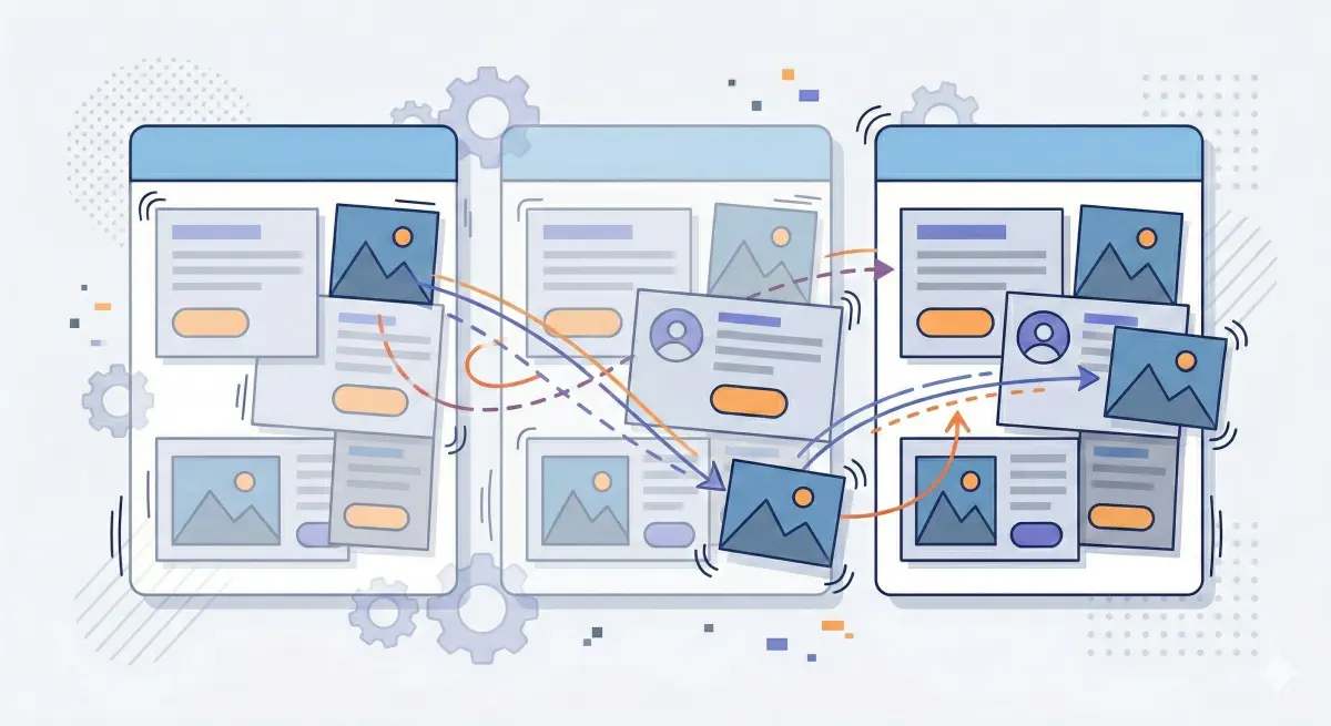 Before and after showing how a layout shift splits a clean paragraph into noisy, mixed chunks
