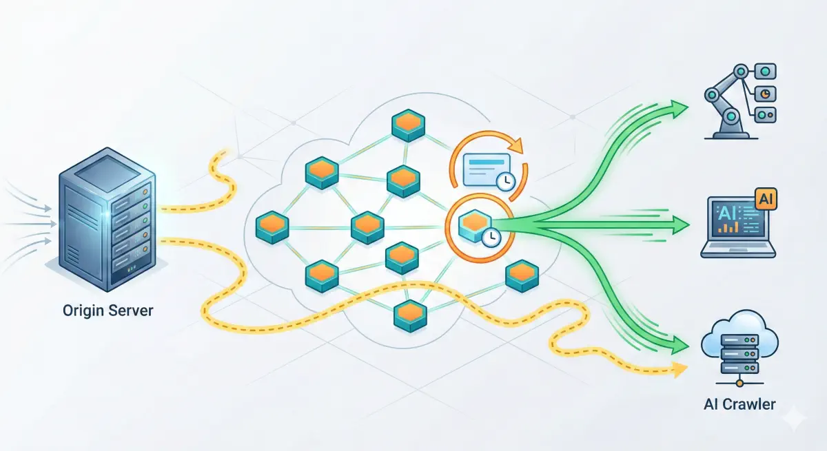 WAF configuration showing explicit allow rules for AI crawler bot traffic